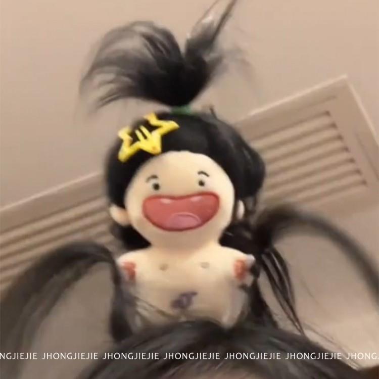 머리 앞머리 끄댕이 귀여운 웃긴 헤어밴드 인형 클립