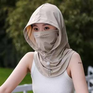 아이스 실크 자외선 운전 라이딩 목 보호 통합형 선햇