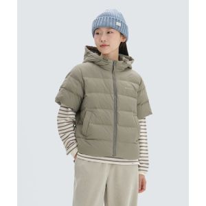 스노우피크 어패럴 SNOWPEAK APPAREL 티피코 여성 반팔 후드 경량 다운 자켓 Olive O S24WWTDJ01O