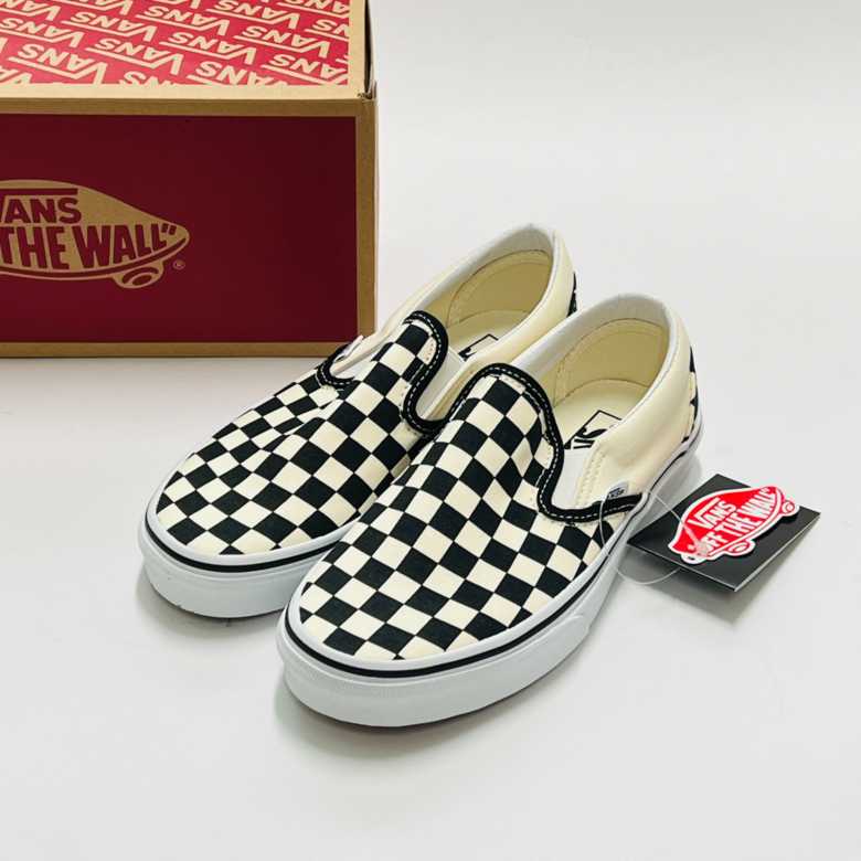 반스 반스 VANS 운동화 클래식 슬립온 체커보드 깔끔한 기본 스니커즈 클리너 235