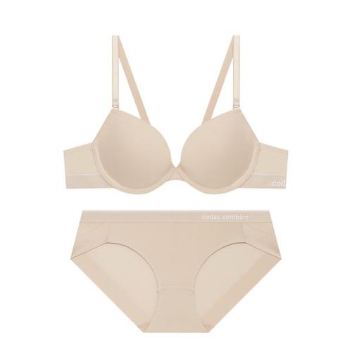 코데즈컴바인이너웨어 CODES COMBINE INNERWEAR 브라1팬티2 세트 아스킨 톤온톤 아웃밴드 브라 팬티 세트 스킨 134362