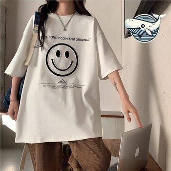 라일리 Rly 여유로운 스마일 오버핏 반팔티 여름 데일리룩 31445944