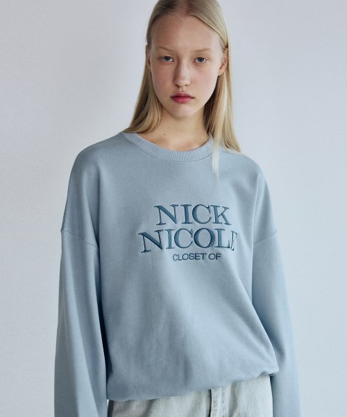 닉앤니콜 닉앤니콜 CLASIC LOGO SOFT SWEATSHIRT SKY
