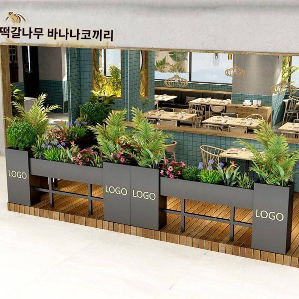 철예 울타리 꽃꽂이 식당 칸막이 철제 꽃꽂이 야외 꽃상자 야외 울타리 발코니 꽃꽂이 바닥형