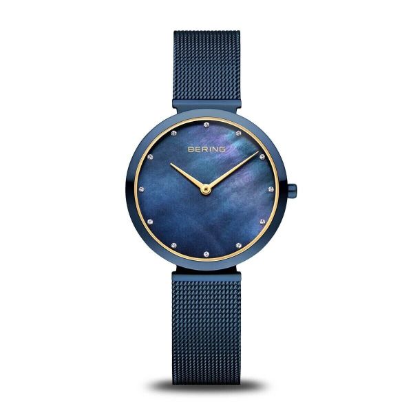 BERING Bering 클래식 여성 크리스탈 Accent MOP 다이얼 시계 NEW 18132-399 2550