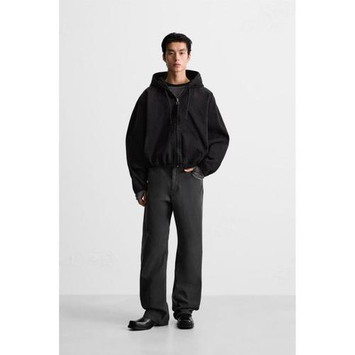 자라 자라 ZARA 데님 후드 점퍼 - 블랙813512
