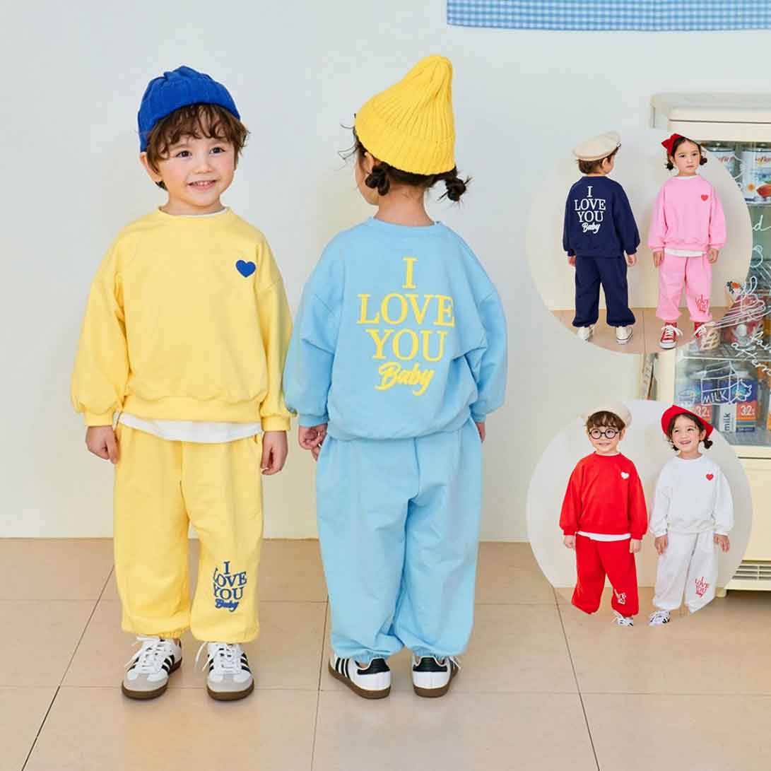 하나비 하나비 알럽베베세트 봄 맨투맨 조거팬츠세트 5호