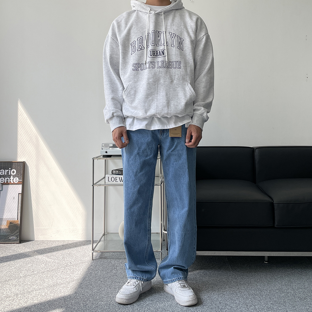 맨즈피플 오버핏 BROOKLYN 프린팅 후드티