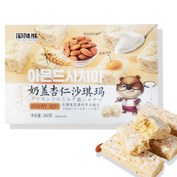 터보마켓 중국식품 타오웨이 싸치마 아몬드맛 영양과자 중국간식 380g 1개