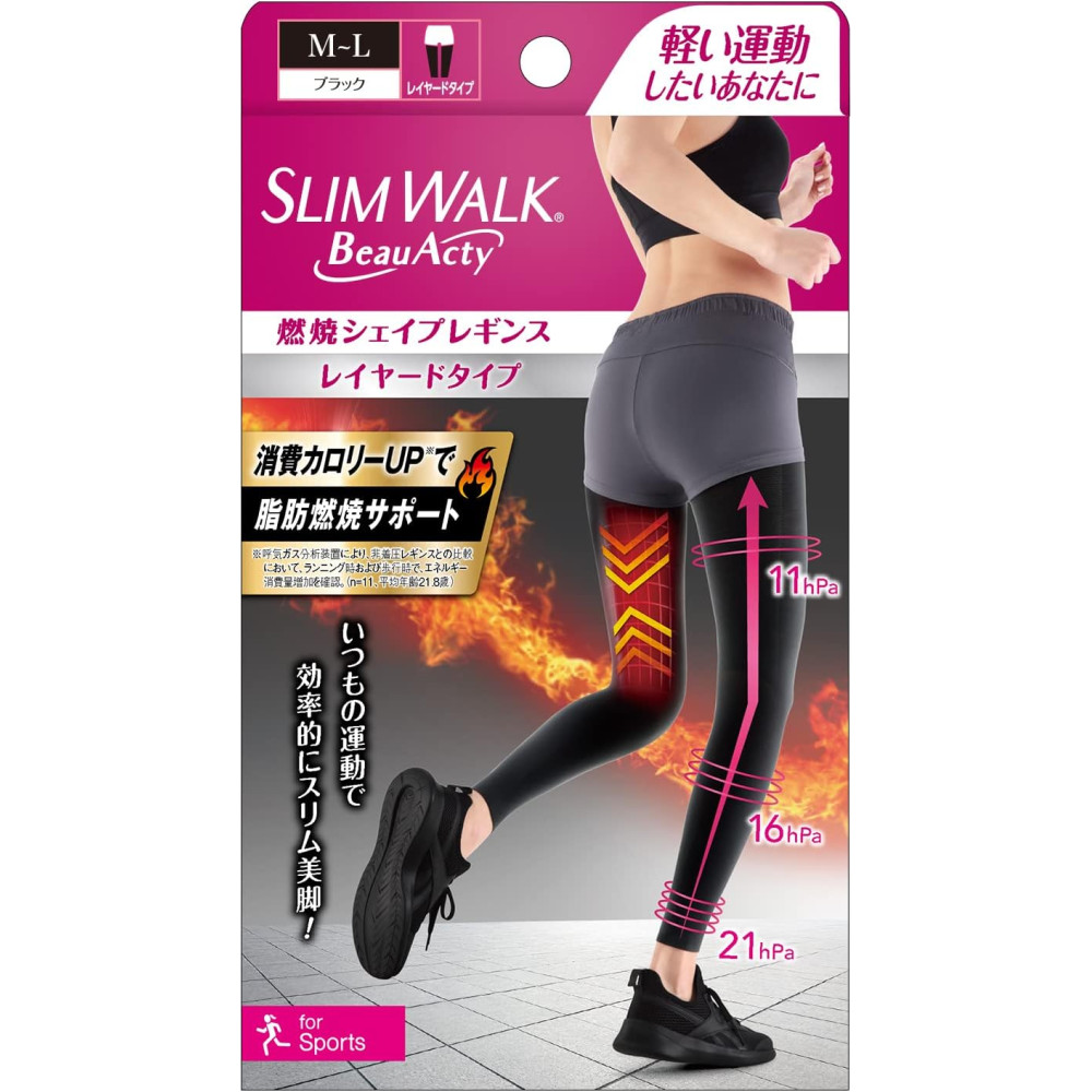슬림워크 일본 뷰티 액티 레이어드 압박 레깅스 스포츠 힙업 다리 보정