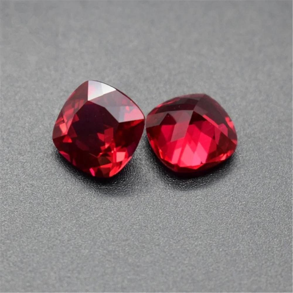 등급 절단 루비 사각형 면 쿠션 경도 크기 1개 2 mm 12X12