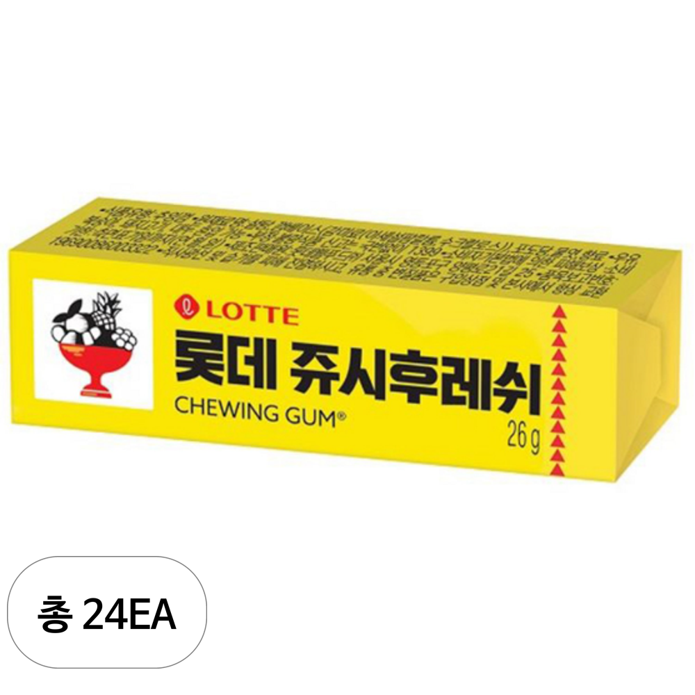 롯데웰푸드 롯데웰푸드 쥬시후레쉬 츄잉껌 26g 6개