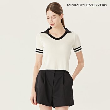 미니멈 미니멈 에브리데이 골지 트임 카라 비스코스 니트 EB1KT009D