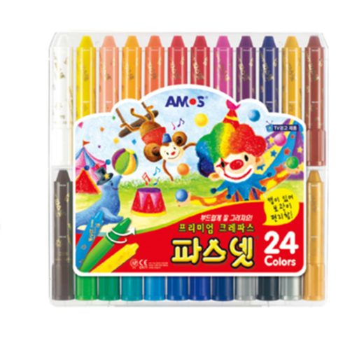 그림 색칠 부드러운 크레용 크레파스 파스넷 24색
