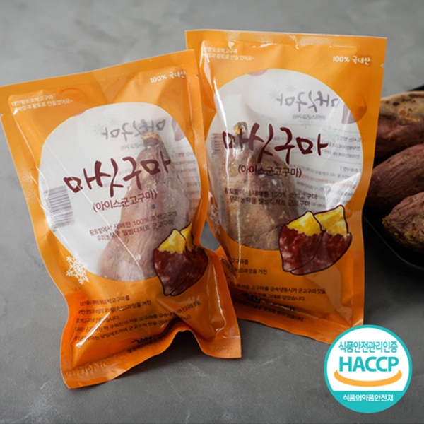 청정태안식품 마싯구마 한입형 아이스 군고구마 1kg 4 8봉지 아침 소분 애견 간식 야식 식단 1개