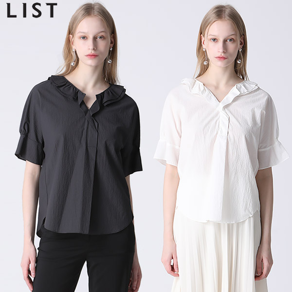 리스트 리스트 LIST 소공녀 레이어 러플 카라 블라우스 택가격 138000원