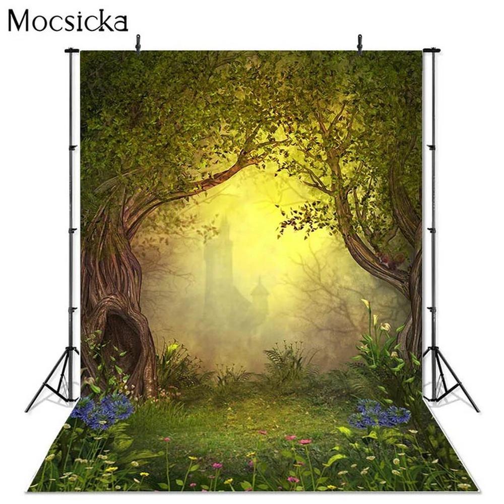 모시카 용수철 사진 배경 숲 나무 꽃 장식 소품 초상화 파티 스튜디오 1개 21 Vinyl-250x450cm