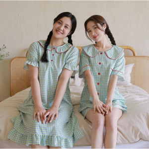 2412 라메이드 반반 블리체크 파자마 여성용