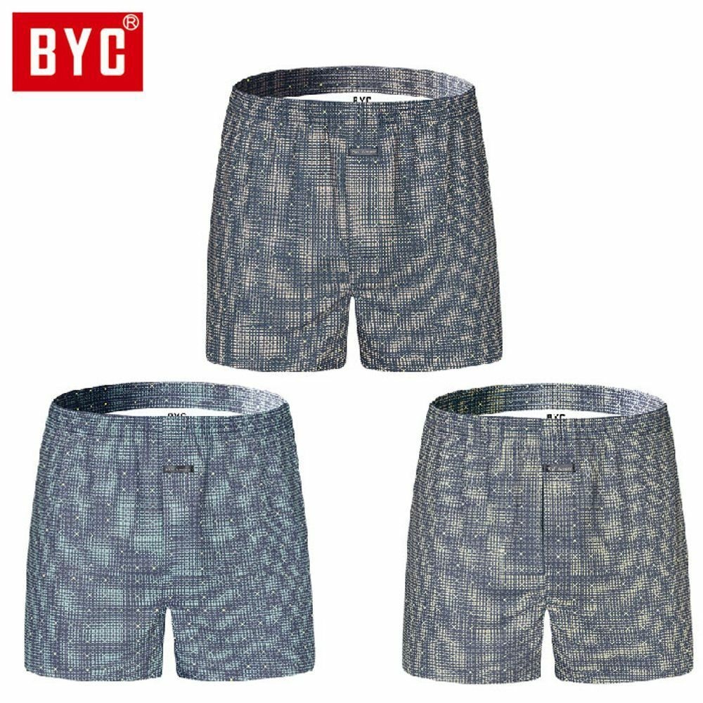 BYC 남성 80수 3매입 박서 남자 사각트렁크 인견 팬티 면사각팬티 트렁크 디자인 심플 남성용 트렁크팬티