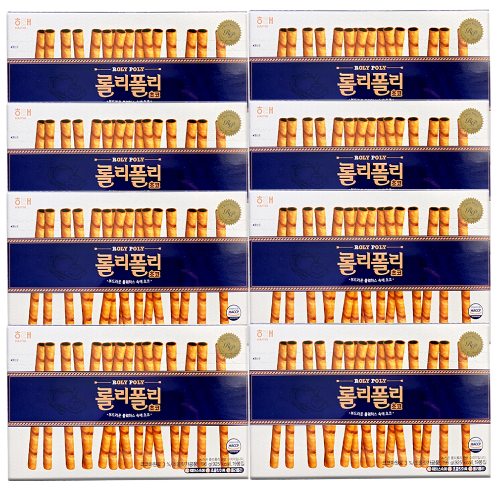 해태제과 해태 롤리폴리 초코 196g X 8개 비스켓 대용량과자