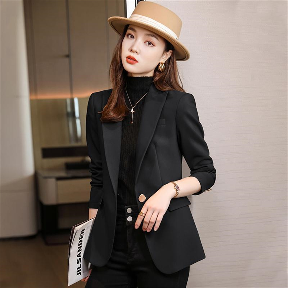 besteffie 여성 봄 가을 심플 슬림핏 더블버튼 블레이저 데일리 고급스러운 여자 정장 스타일 아우터 Q58