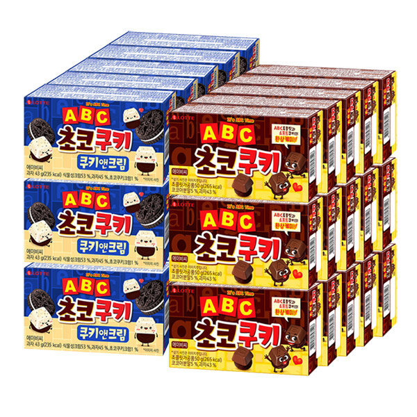 롯데웰푸드 롯데웰푸드 롯데웰푸드 에이비씨 초코쿠키 50g 쿠앤크43gx각16개 총32개