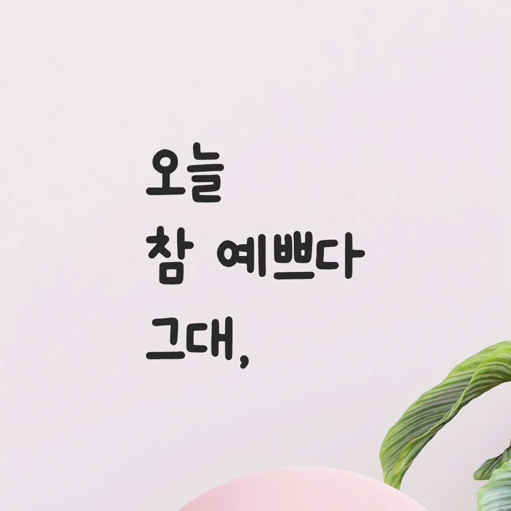 어썸투데이 귀여운 손글씨 레터링 스티커 오늘 참 예쁘다 그대 오늘 참 예쁘다 그대 L LMM-001