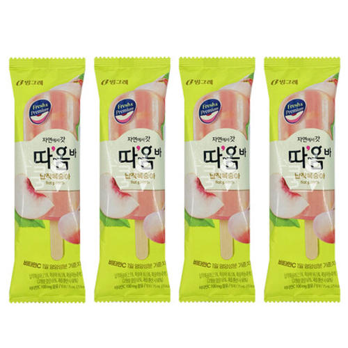 빙그레 빙그레 따옴바 납작복숭아 40개 과일 따옴 아이스크림