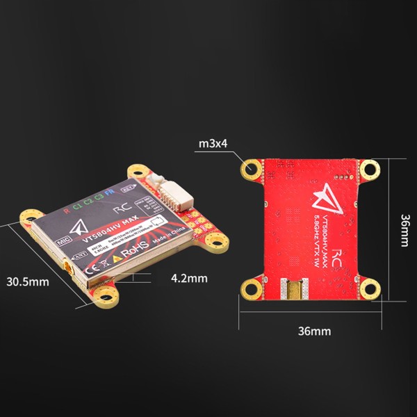 FPV 비디오 송신기 OSD 조정 매개변수 NTSC PAL RC 드론용 PandaRC MAX 5 8G 1W VTX 40CH VT5804HV