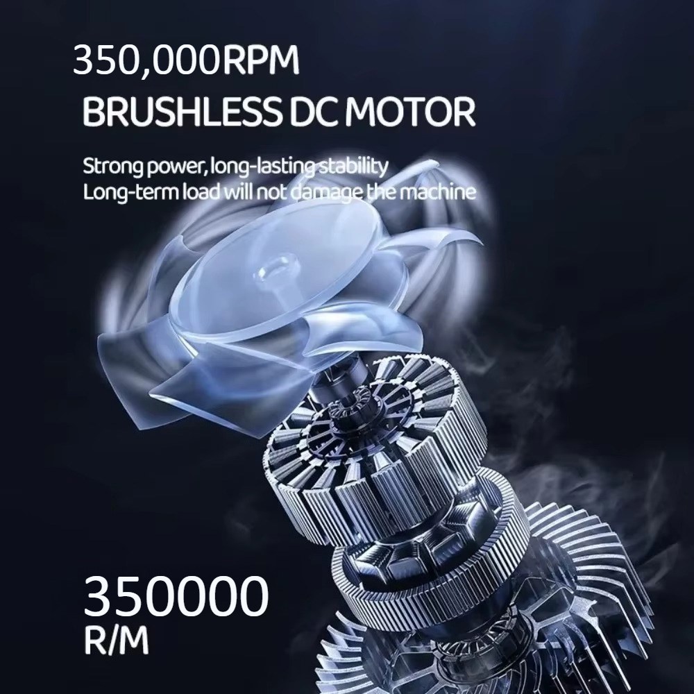 X6 RPM 공기 송풍기 강력한 먼지 진공 청소기 Type-C 충전 바람 53 메터 초 자동차 청소용 브러시리 350000
