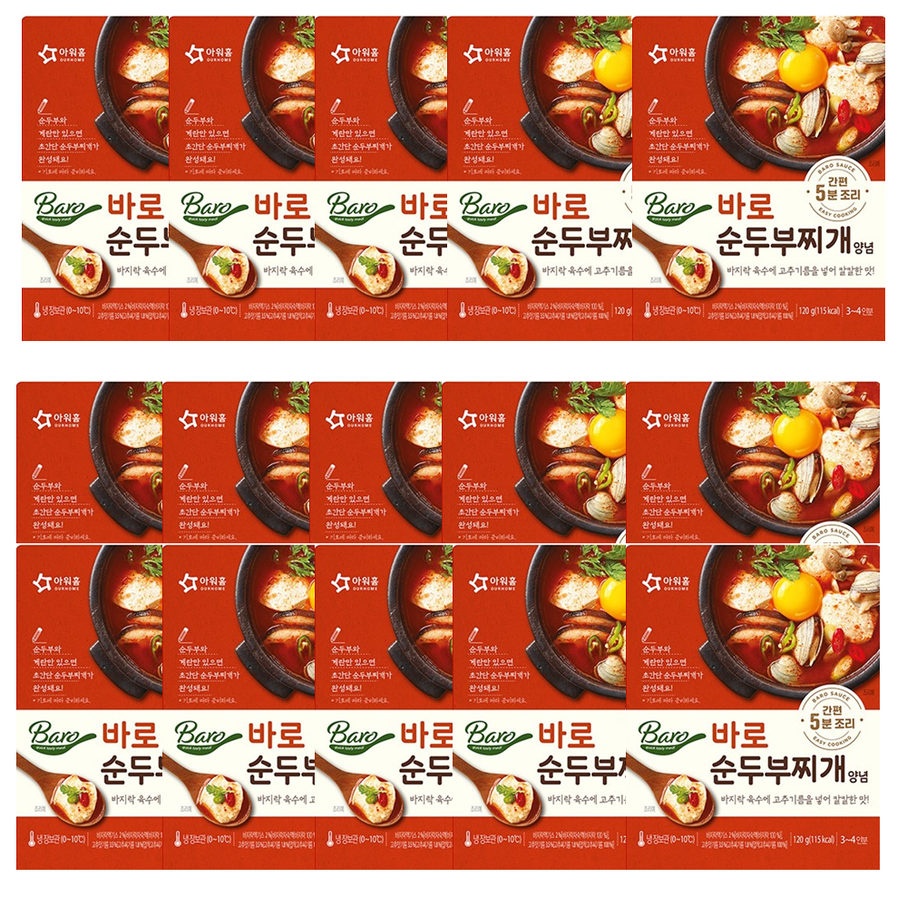 아워홈 아워홈 바로 순두부찌개양념 120g 15개