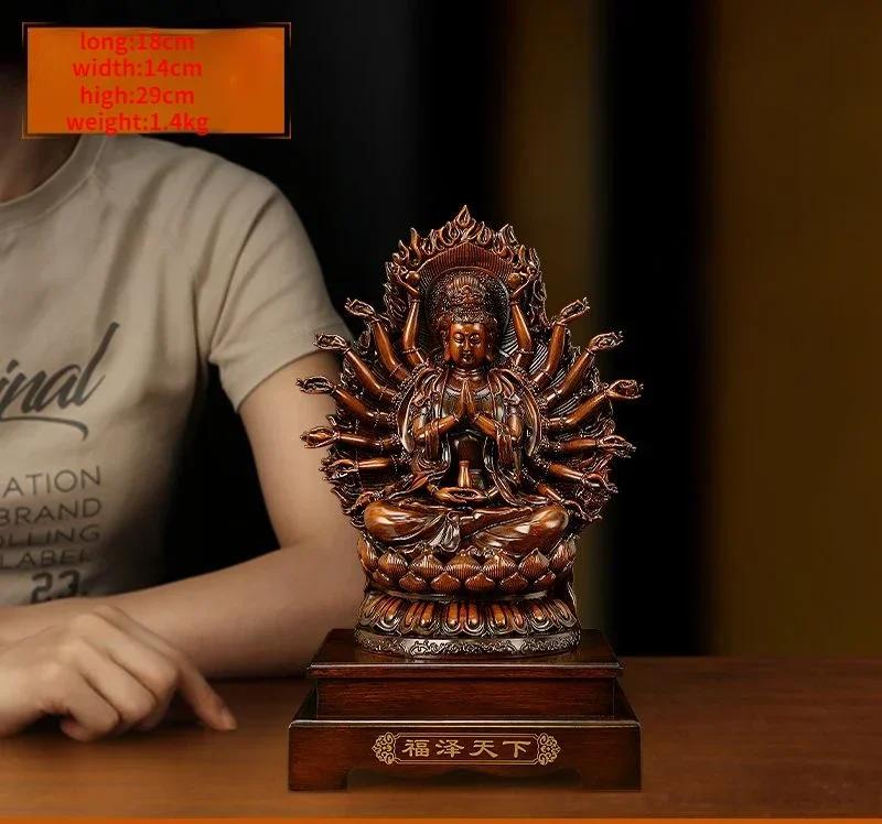 천개의 손 자비의 여신 장식 풍수 행운의 관음 보살 조각상 홈 장식