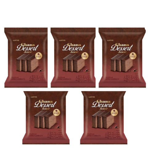 롯데웰푸드 가나 디저트 쇼콜라 카스텔라 120g X5 당충전 간식