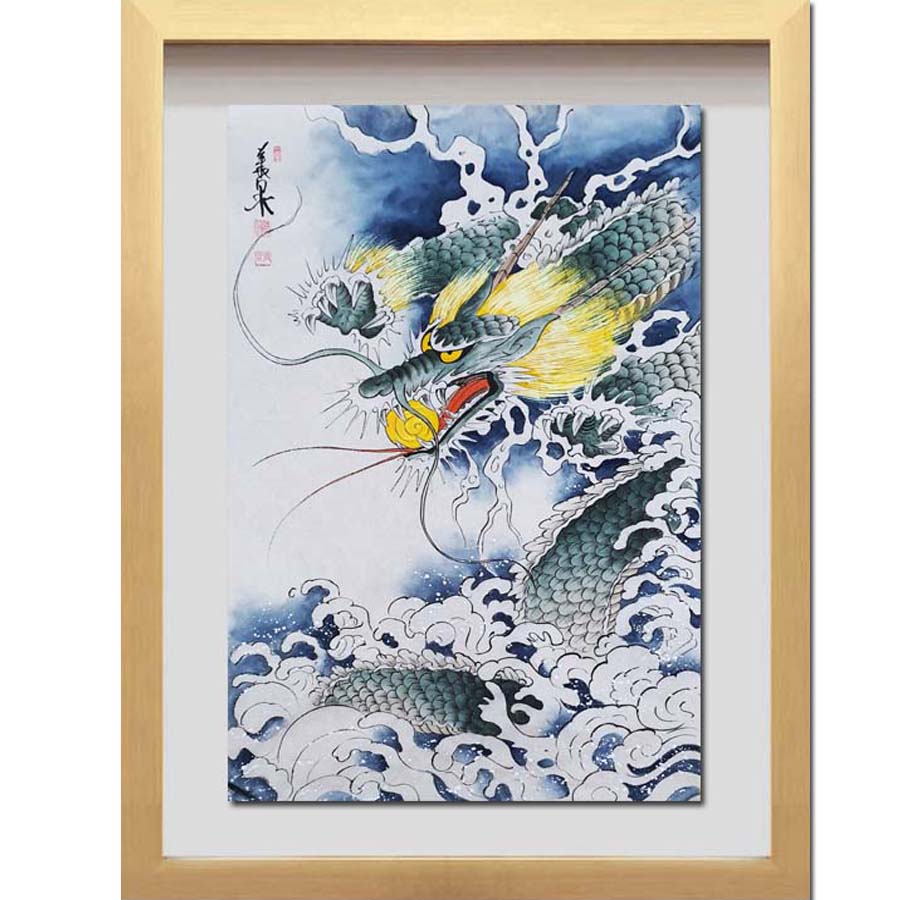 진품 풍수에 청용그림 복 들어와 부자되는 생기 용 그림 액자 화가분이 직접 그린 그림 연화랑