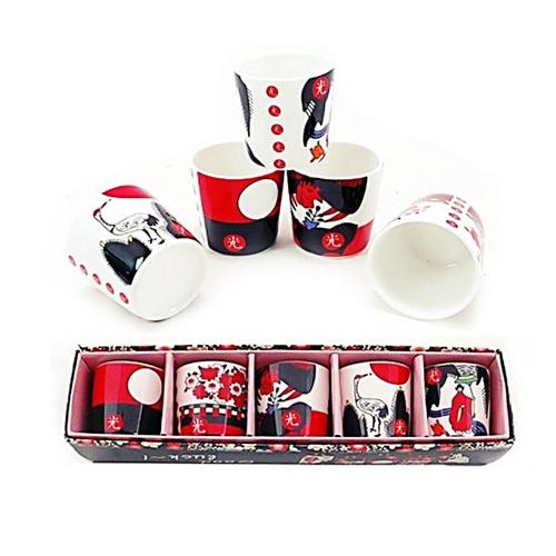 오광 소주잔 5p 세트 디자인 화투 술잔 술컵 소주컵 광소주잔 9JW71554C