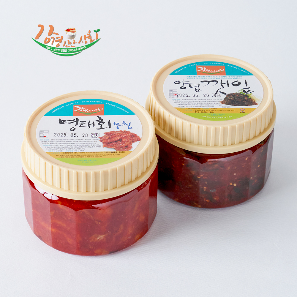 강경신안상회 낙지젓갈 500g 양념깻잎 500g SET
