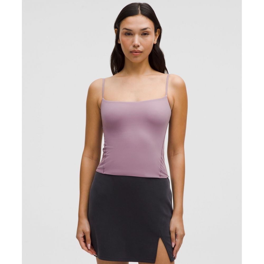 LULULEMON 원더모스트 울트라 소프트 Nulu 스파게티 스트랩 조절 카미 라벤더 럭스