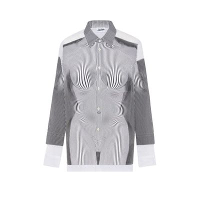 장폴고띠에 장폴고티에 쁘띠 그랑 핀스트라이프 바디 모핑 나일론 셔츠 25 33 F C566 0001 CH080I