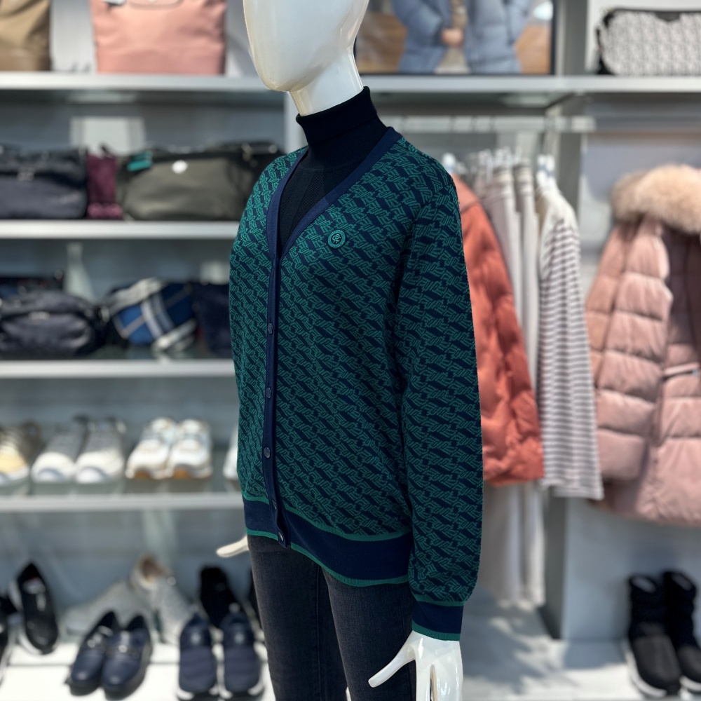 크로커다일레이디 크로커다일레이디 CROCODILE 전판 로고 자가드 풀오픈 가디건 CLDWSW209 390959