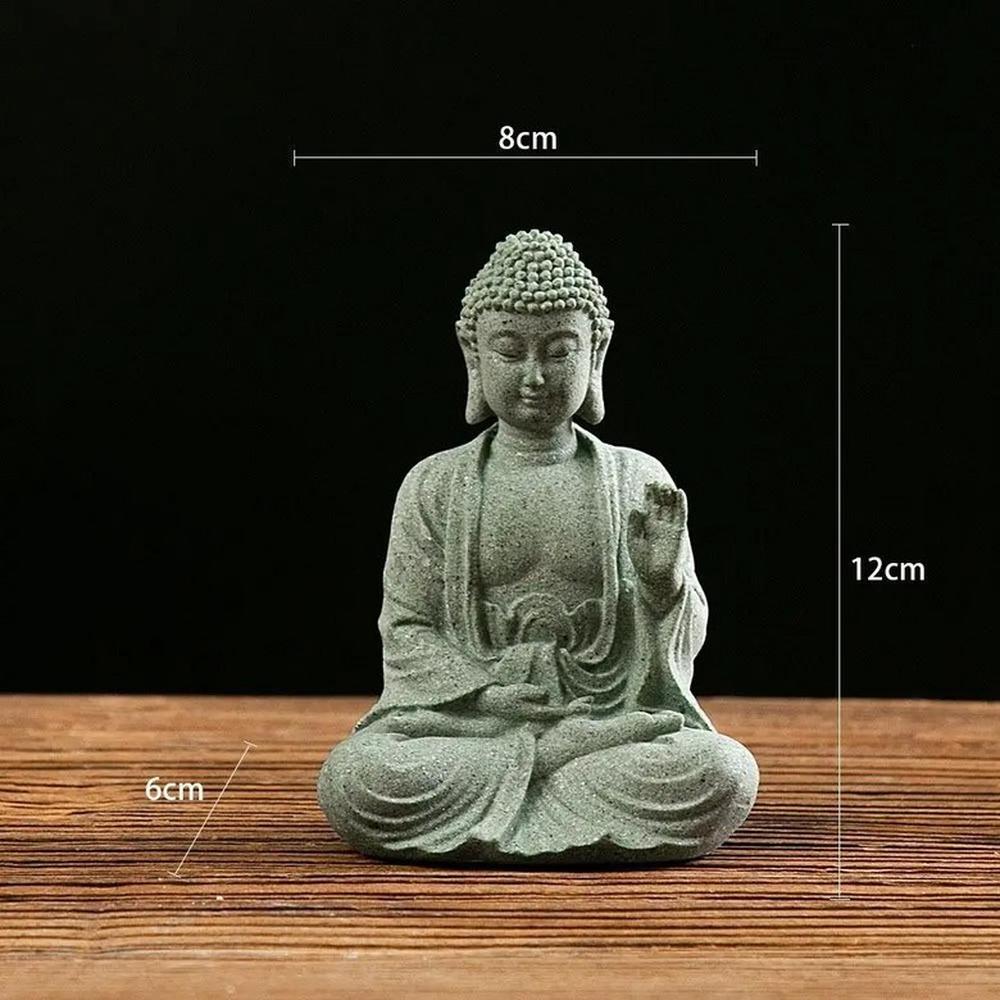 동양 문화 사암 부처님 녹색 앉는 자세 불교 장식 선 야외 정원 1개 9 5