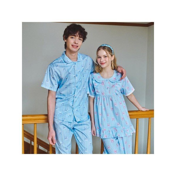 솔브 솔브 정상 비너스 면100 60수 주자 리본 나염 남여커플 파자마 T SPA2506WM P388678407