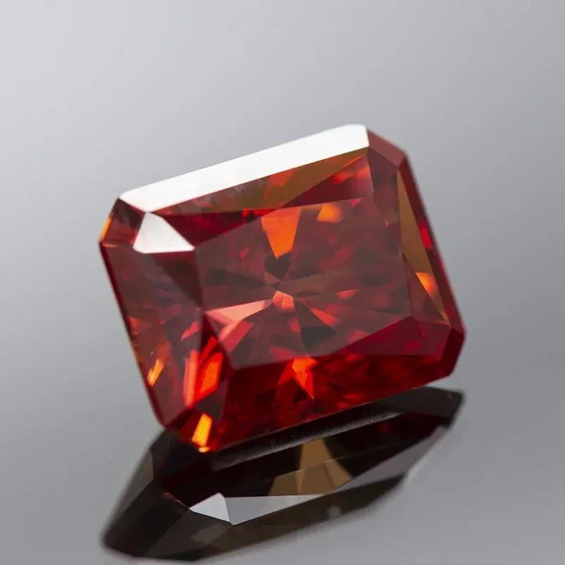 모이사나이트 원석 래디언트 컷 가넷 컬러 랩 그로운 만들기 1 Garnet
