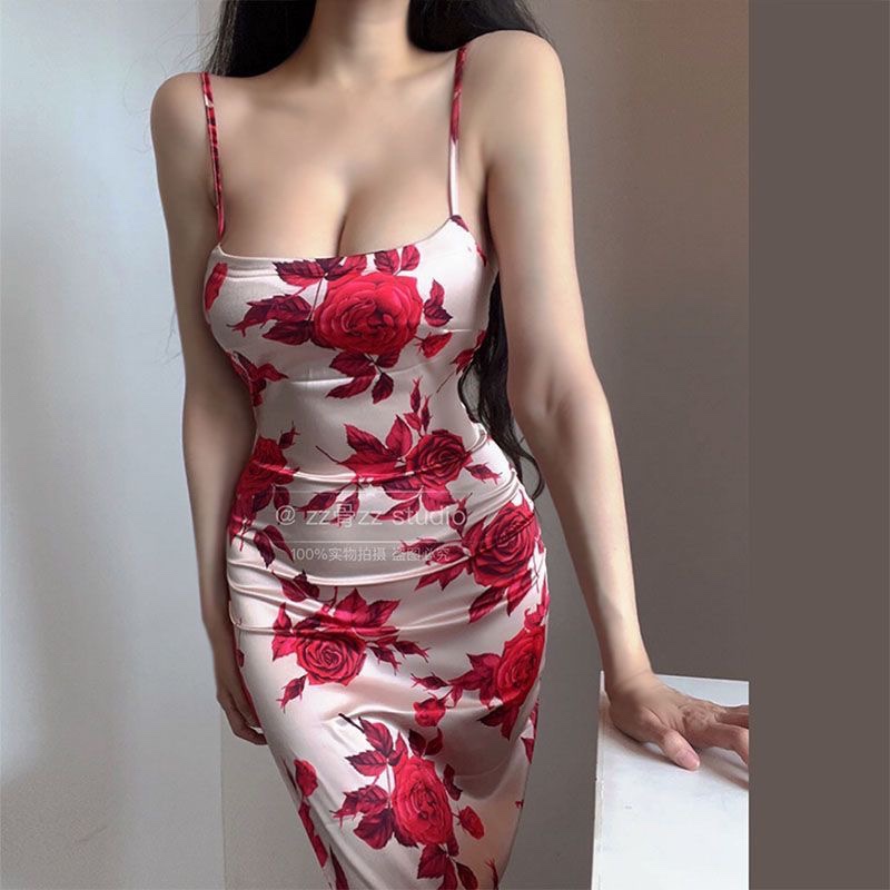 플라워 원피스 끈나시 동탄미시룩 럭셔리 홀복 전문 클럽룩