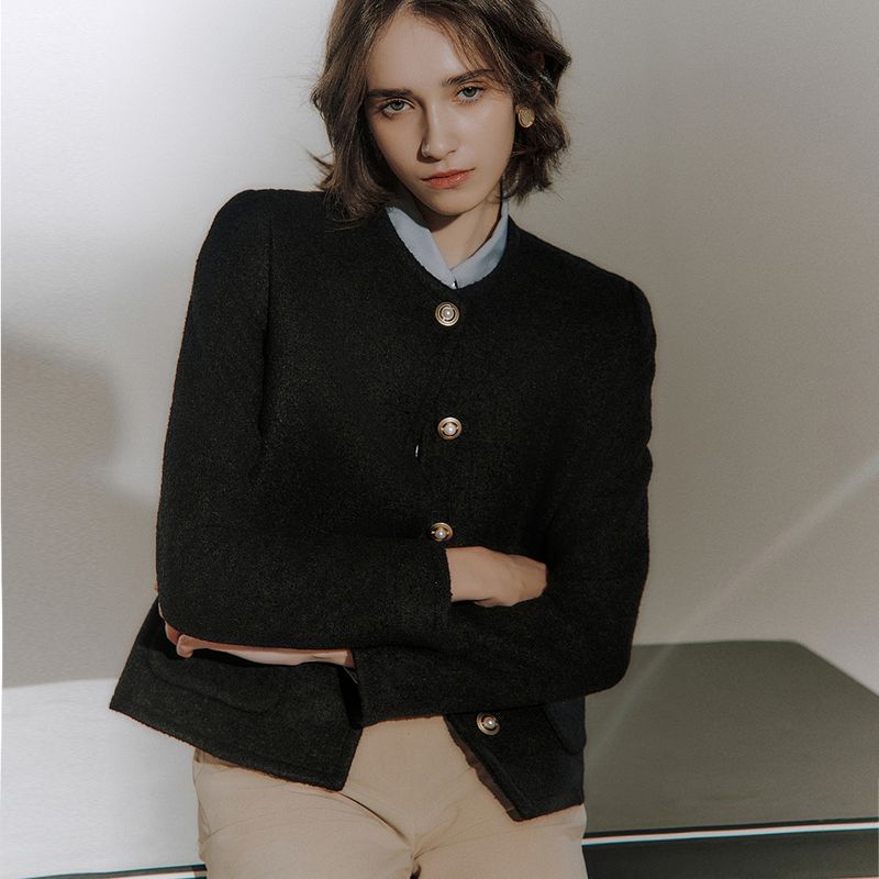 아이브이에이치엘 Bessie wool boucle tweed jacket S