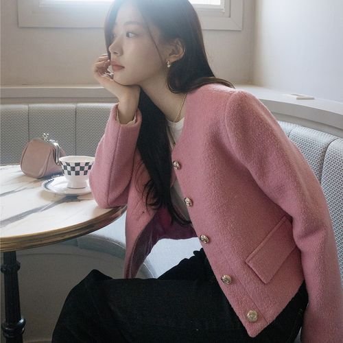 아이브이에이치엘 Fay wool boucle tweed crop jacket M