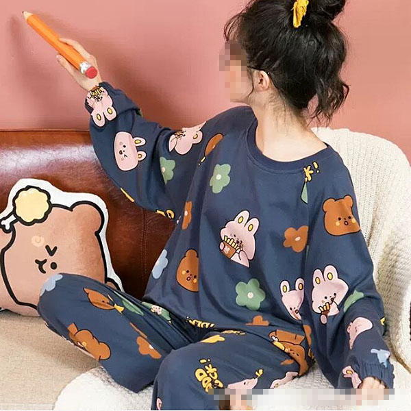 44 55 66 77 19종류 여성 긴팔상하세트 파자마 원피스 실내복 홈웨어 수면잠옷 까미샵 긴팔잠옷상하세트-016 66 77