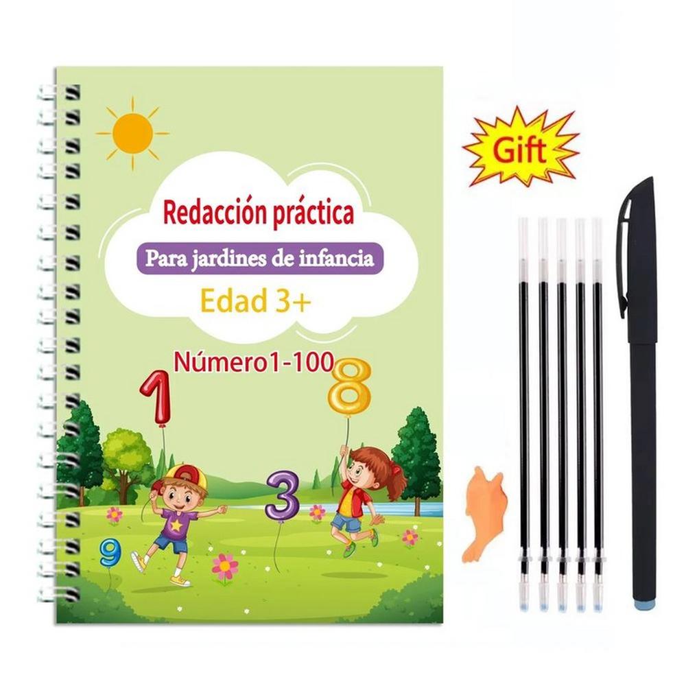 스페인어 매직 북 쓰기 배우기 수학 연습 카피북 워크북 학생 교과서 1개 3 Spanish Number