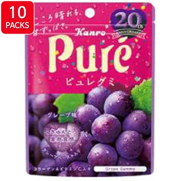 칸로 Kanro Pure Gummy Grape 칸로 퓨어 구미 그레이프 젤리 56g 10팩