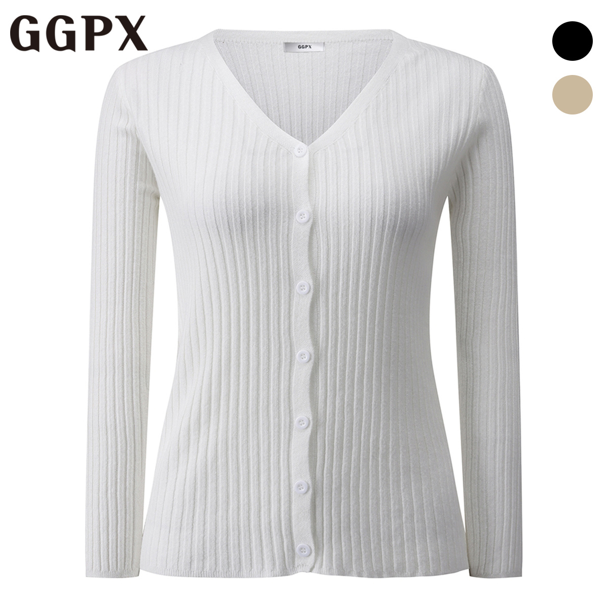 GGPX 지지피엑스 Y버튼 골지 니트 가디건 GP3KG003F