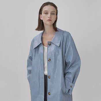 아틀리에나인 나인 Atelier Nain 택가 289000원 링클 레더 싱글 롱 트렌치 코트 CT-1418